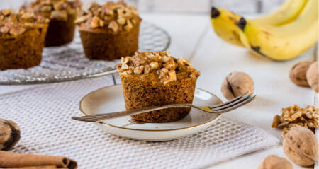Banan valnöts muffins