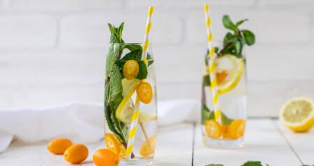 Infused water med citrusfrukter